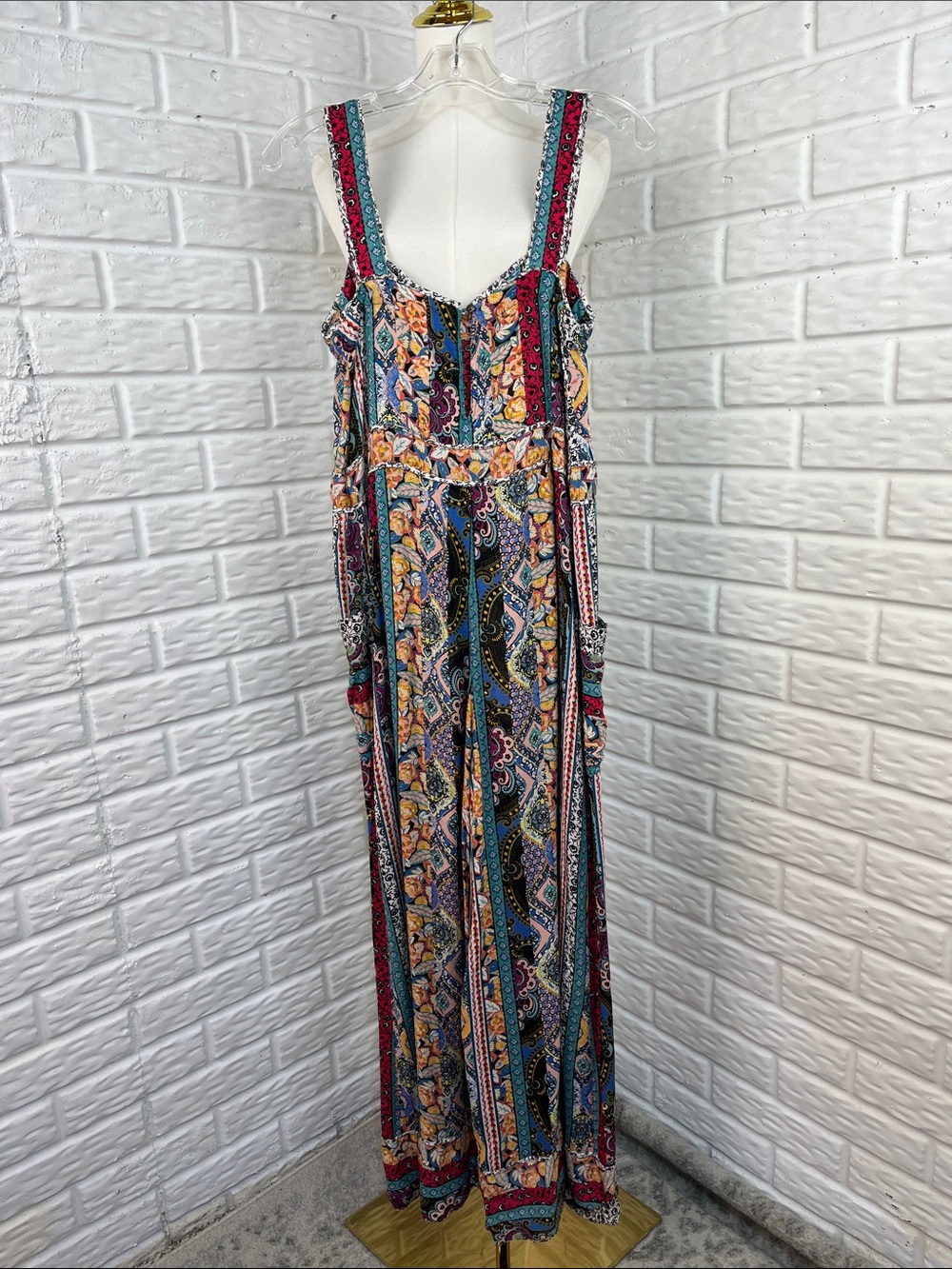 ANTHROPOLOGIE CALAIS JUMPSUIT NOVELTY PRINT BOHEMIAN WIDE LEG SZ XS - Picture 8 of 15